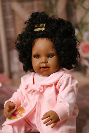 Boneca Bebe Reborn Menina De Silicone Negra Barata