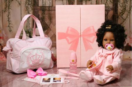 Boneca Bebe Reborn Negra Realista Barata Silicone