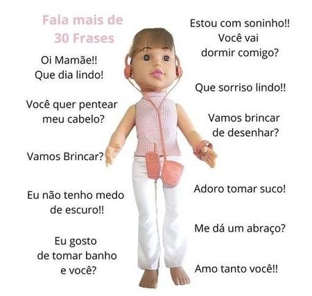 Imagem de Boneca Rhanya Baby Infantil com Diversos Acessórios para Meninas - Brinquedo Bonequinha que Fala 30 Frases - Brinquedos Rondon