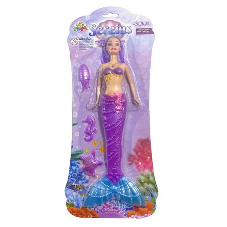 Imagem de Boneca Sereia Articulada Princesa Menina Com Luzes - Zoop Toys