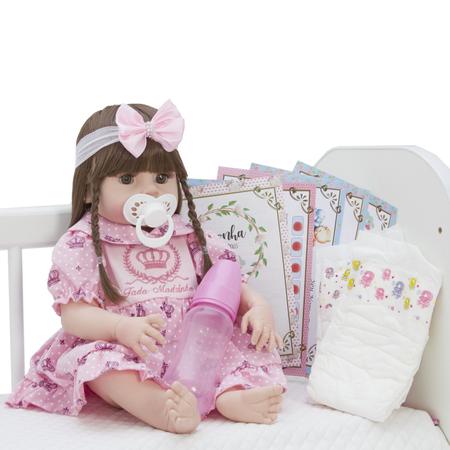 Boneca Bebe Reborn Recem Nascida Silicone Com Lindos Itens - Chic Outlet -  Economize com estilo!