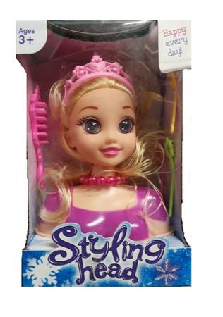 Boneca Styling Head Para Maquiar E Pentear Com Colar + Escova +