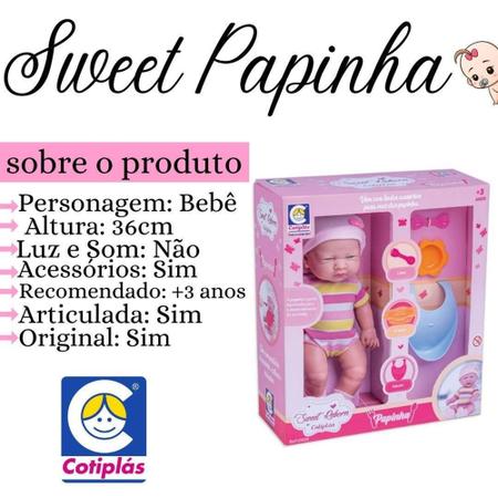 Boneca Sweet Reborn Papinha 2439 - Cotiplás