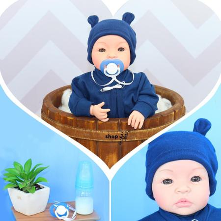 Bebê Reborn Menino Boneca Real Tata Roupa Pagão Azul Claro - ShopJJ -  Brinquedos, Bebe Reborn e Utilidades