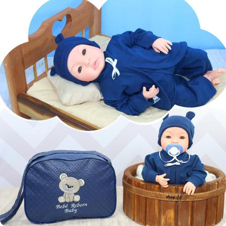 Bebê Reborn Menino Boneca Real Tata Roupa Pagão Azul Claro - ShopJJ -  Brinquedos, Bebe Reborn e Utilidades