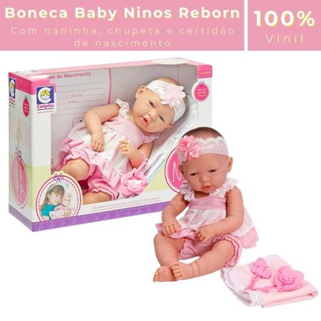 Boneca Tipo Bebe Reborn Ninos Recem Nascida - Ver Vídeo - Cotiplás - Bonecas  - Magazine Luiza