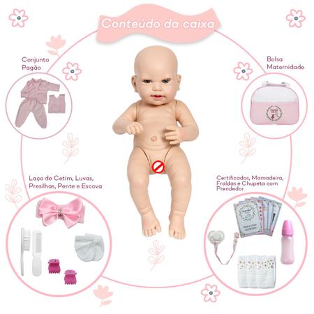 Tipo Boneca Bebê Reborn 100% Silicone Bolsa + 28 Itens em Promoção na  Americanas