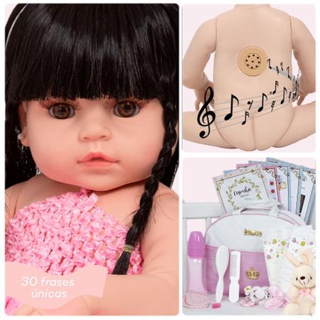 Boneca Bebe Reborn Realista Morena Boneca Kawaii + 23 Itens - Cegonha  Reborn Dolls - Bonecas - Magazine Luiza