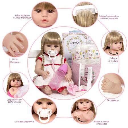 Kit 2 Bebês Reais Tipo Reborn Realista 40cm 100% Silicone - Milk Brinquedos  - Boneca Reborn - Magazine Luiza