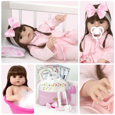 Boneca Reborn Bebê Recem Nascida Barata com Enxoval Completo - Cegonha  Reborn Dolls - Boneca Reborn - Magazine Luiza