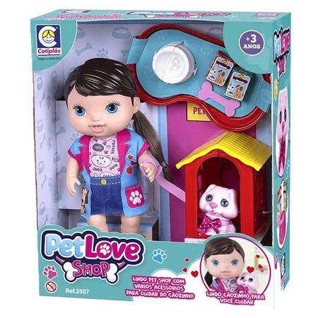 Imagem de Boneca Vinil Pet Love Shop Com Cachorrinho Cotiplas Imediato