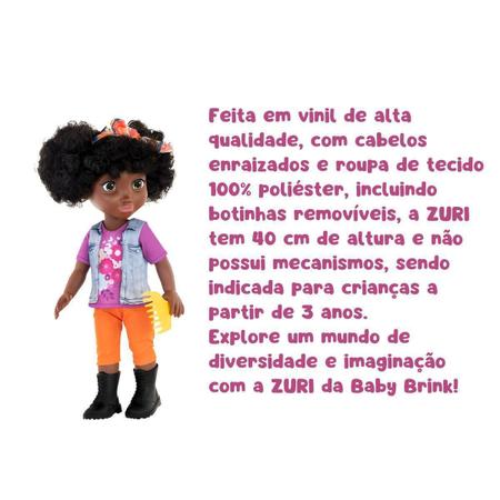 Imagem de Boneca Zuri Lindos Cachos Com Pente - Baby Brink