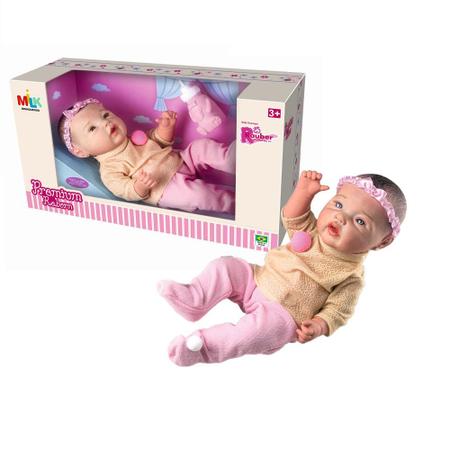 Imagem de Bonecas Bebê Reborn Pode Dar Banho + Banheira e Carrinho