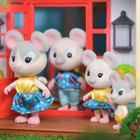 Imagem de Bonecas flocadas em miniatura Sunny Days Honey Bee Acres Mouse Family