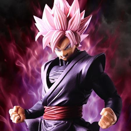 Boneco Action Figure Goku Black Super Rosê Saiyajin Dragon Ball