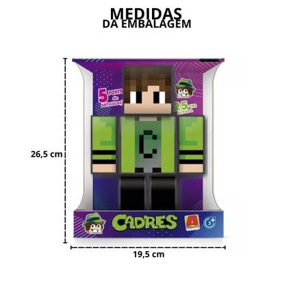 Imagem de Boneco Articulado Cadres Gamer Minecraft Roblox Skin 25cm