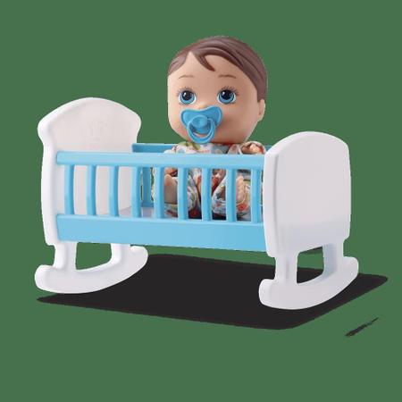 Imagem de Boneco Baby Bebê Menino Little Dolls Com Bercinho Divertoys