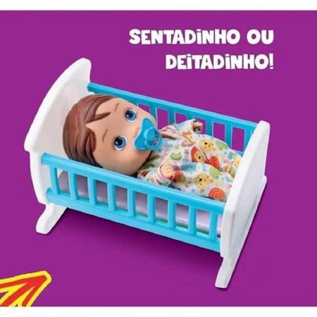 Imagem de Boneco Baby Bebê Menino Little Dolls Com Bercinho Divertoys