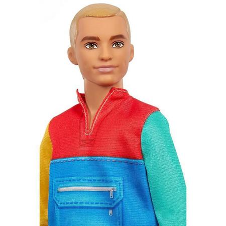 Imagem de Boneco Barbie Ken Fashionista Cabelo Loiro Esculpido Usando Blusa Estilo jaqueta Modelo 163 Mattel