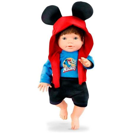 Imagem de Boneco Bebê Mania Mickey Mouse 34cm Roma - 5156