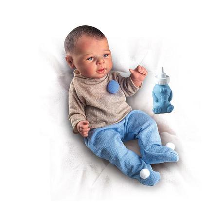 Brastoy Bebê Reborn Boneco Silicone Menino Infantil 48cm