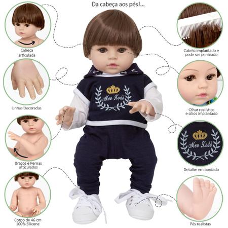 Boneca Baby Grande com Roupa de Xodo Bege Realista - Cegonha Reborn Dolls -  Boneca Reborn - Magazine Luiza