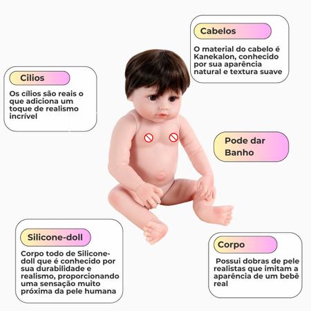 Imagem de Boneco Bebê Reborn Menino Girafinha - 100% Silicone