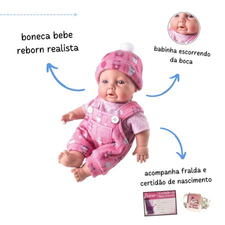 Imagem de Boneco bebe reborn menino real bb riborn realista boneca nenem reborni realistica brinquedo infantil