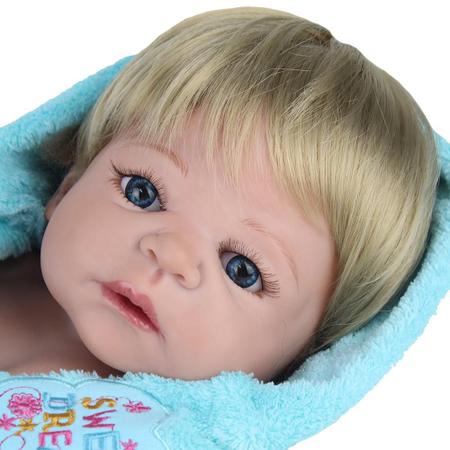 boneca bebê reborn realista menino corpo silicone 55cm npk