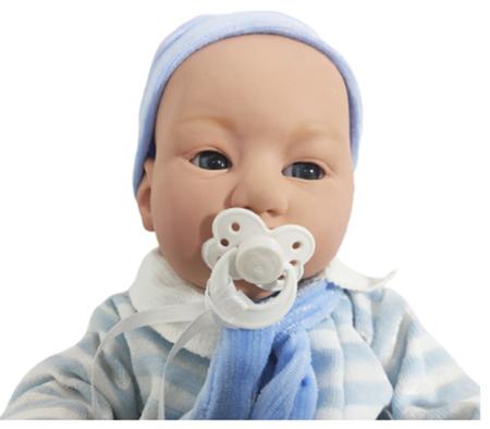 Boneco Bebê Reborn - Menino - Azul - 39 cm - Brink Model