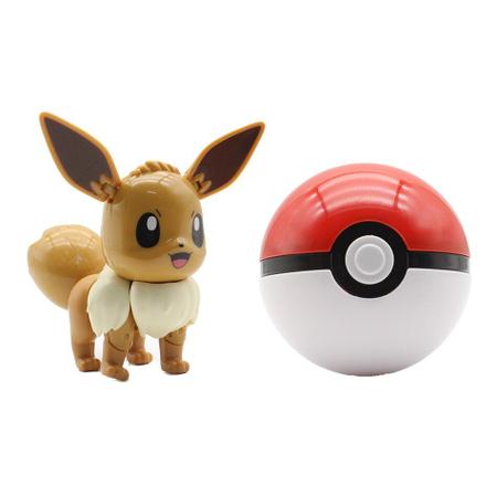 Brinquedo Pokemon Eevee Articulado Dentro De Pokebola Ball