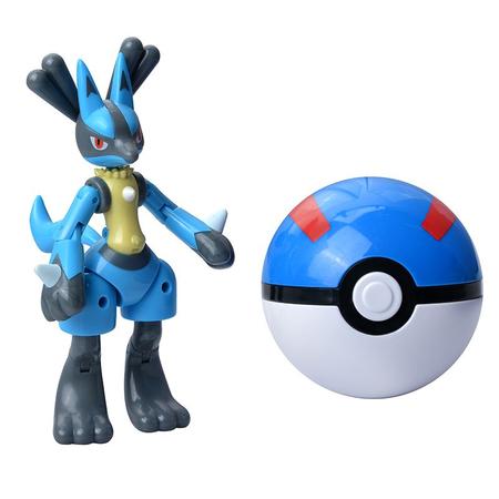 Brinquedo Pokemon Lucario Dentro De Pokebola Tamanho Real