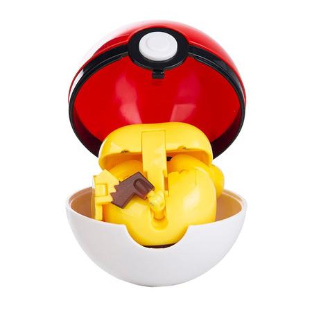 Boneco Brinquedo Articulado Pikachu Pokémon Pokébola PokeBall em