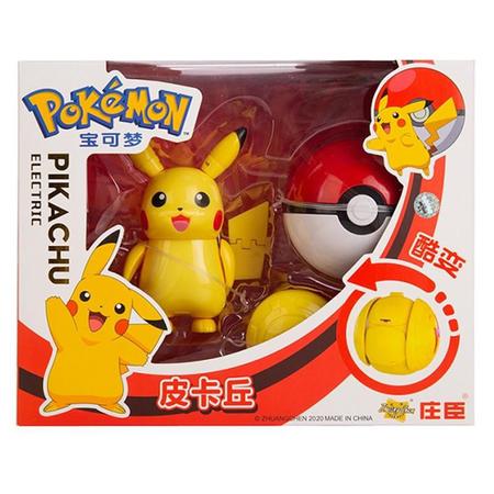 Kit Pokebola Grande + Pokemon Brinquedo Articulado Boneco
