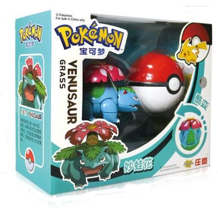 Pokemon Pokebola 8cm Pokeball Venusaur Brinquedo Vira Bola