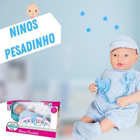 Boneca Bebê - Reborn - Ninos Pesadinho - Menino - Cotiplás