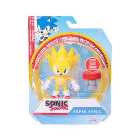 Imagem de Boneco de ação Sonic The Hedgehog Super Sonic de 10 cm com mola vermelha