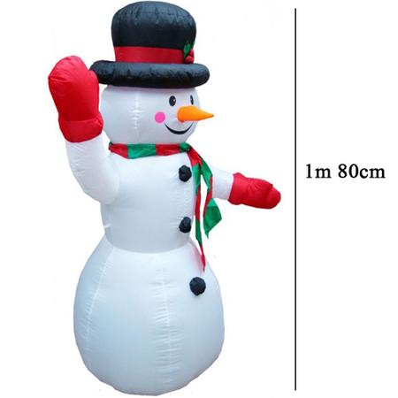 Imagem de Boneco de Neve Inflavel Natalino 1.80cm Natal Enfeite Decoraçao Casa Loja Fim de Ano Comemoraçao