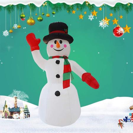 Imagem de Boneco de Neve Inflavel Natalino 1.80cm Natal Enfeite Decoraçao Casa Loja Fim de Ano Comemoraçao