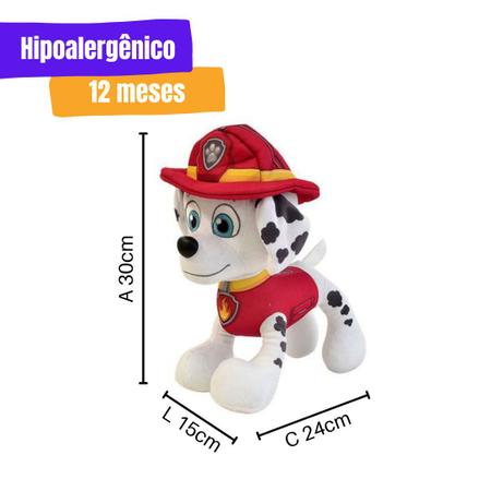 Imagem de Boneco de Pelúcia Patrulha Canina Marshall - 30cm