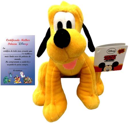 Boneco De Pelúcia Pequeno Disney Pluto Emite Som Mascote Cachorro