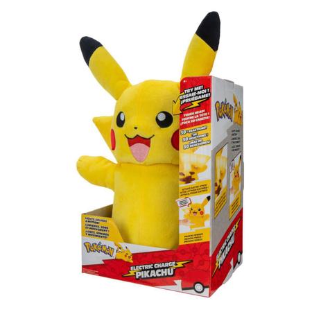 Pokemon - Pikachu Pelúcia com Luz e Som 30cm - Sunny - MP Brinquedos