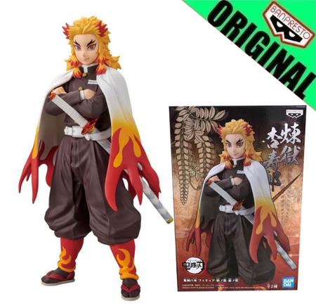 Boneco do anime de Rengoku Kyoujurou Demon Slayer Kimetsu no Yaiba, coleção  de modelos de anime