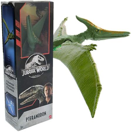 Figura de Ação - Jurassic World - Pteranodon - Cinza - 30 cm - Mattel