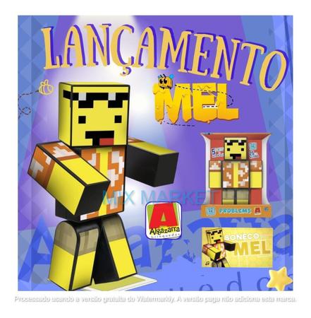 Boneco Mel Problems Grande - 35cm - Minecraft - Algazarra