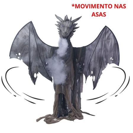 Imagem de Boneco Dragão Zor Com Som Luz Movimento e Fumaça - 210cm