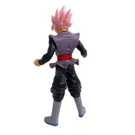 Boneco Dragon Ball Super Goku Black Roupa Preta e Cabelo Rosa