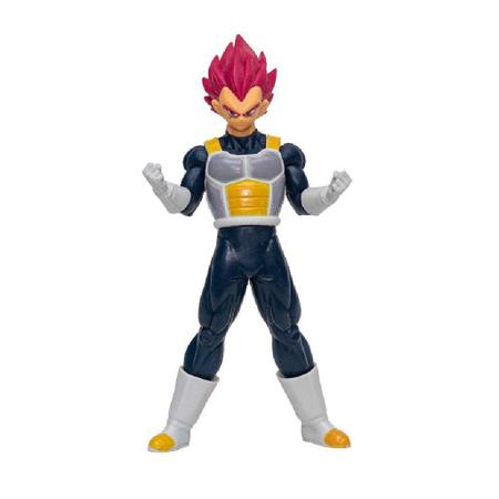 Boneco dragon ball vegeta super sayajin god 18 cm