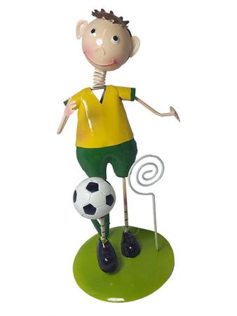 Imagem de Boneco Enfeite de Mesa Estante Com Porta Recado Em Ferro Jogador Time Selecao Copa Futebol Brasil (bon-p-13)