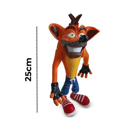 Kit 2 Bonecos Grandes 25cm Sonic vermelho E Crash Collection em